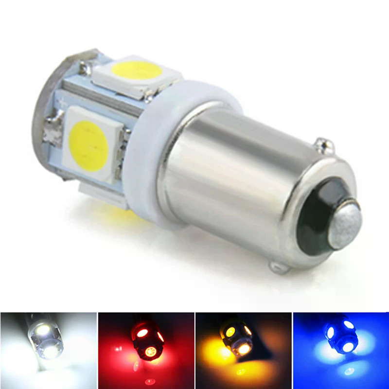 10 Chiếc Ba9s Đèn Tín Hiệu Led T4W 5SMD 5050 Chip Cho Mái Xe Ô Tô Đèn Gương Biển Đèn DC 12V 24V