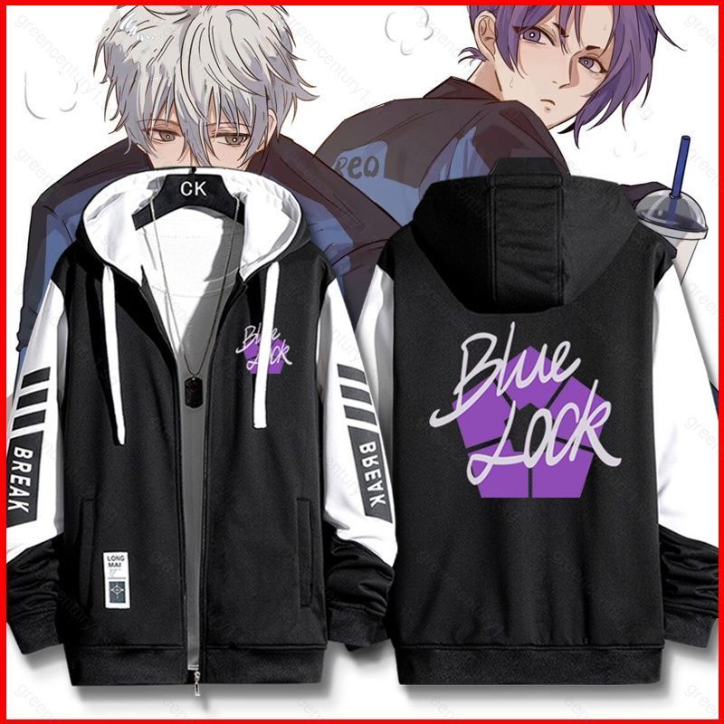 Áo hoodie cardigan cosplay màu xanh thiết kế Isagi Yoichi cho người yêu anime