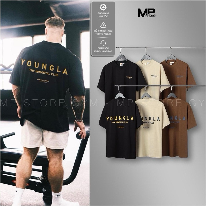 Áo Thun Thể Thao Nam Oversize – Cotton 100% In Chữ Sau Lưng Cá Tính Local Brand YOUNG 2025