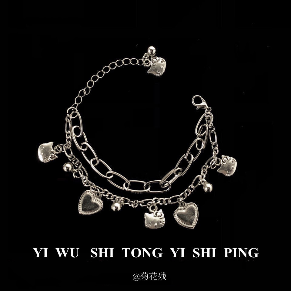 Vòng tay phong cách mèo Nhật Bản, phù hợp với style Love Girl Lolita và Soft Girl, hai lớp - quà tặn