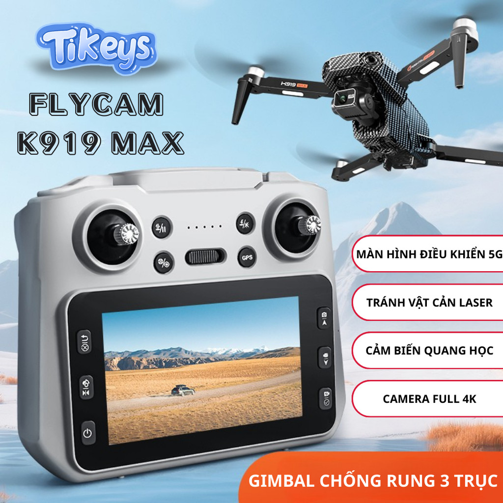 FLYCAM K919 MAX - CÔNG NGHỆ ĐỈNH CAO CHỐNG RUNG 3 TRỤC | CAMERA 4K | TRÁNH VẬT CẢN THÔNG MINH