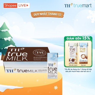   LIVE STREAM  Thùng 48 hộp sữa tươi tiệt trùng TH true MILK sôcôla nguyên chất 180 ml  180 ml x 48  