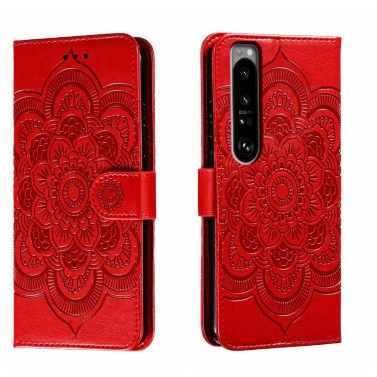 Hàng có sẵn Sun Mandala Dập Nổi Họa Tiết Điện Thoại Da Dành Cho Sony Xperia 10 VII / Sony Xperia 1 I