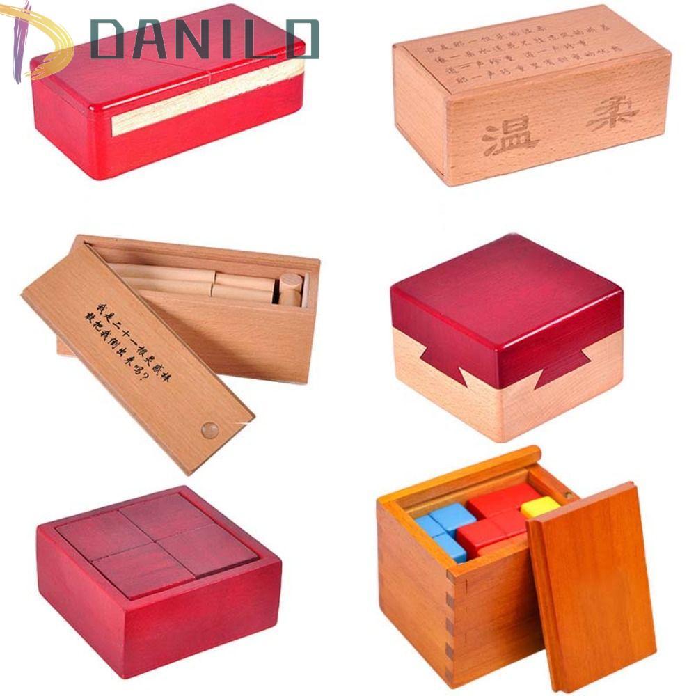 DANILO IQ Puzzle Mind Brain Teaser, Brain Teaser Luban Lock Gỗ Brain Teaser Puzzle, IQ Logic Game Mở