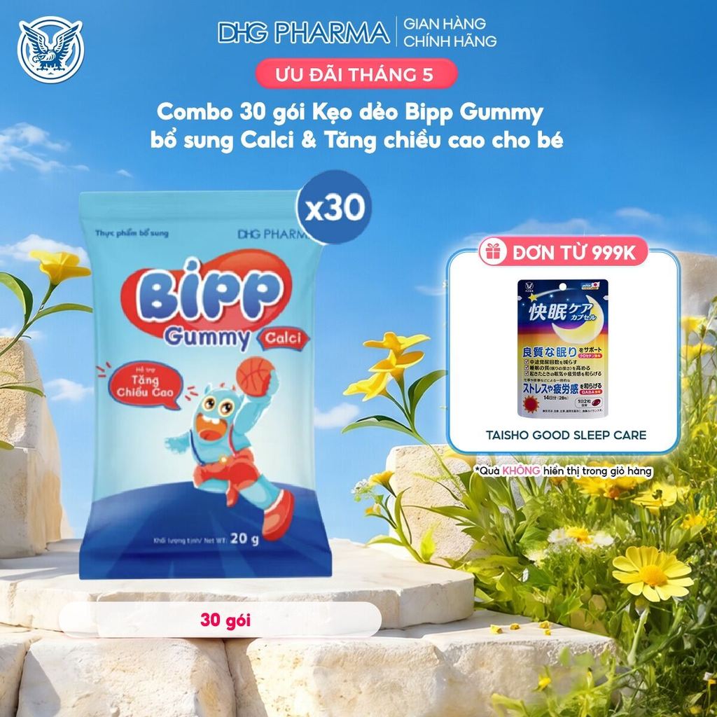 Combo 30 gói Kẹo dẻo Bipp Gummy Calci & Tăng chiều cao cho bé