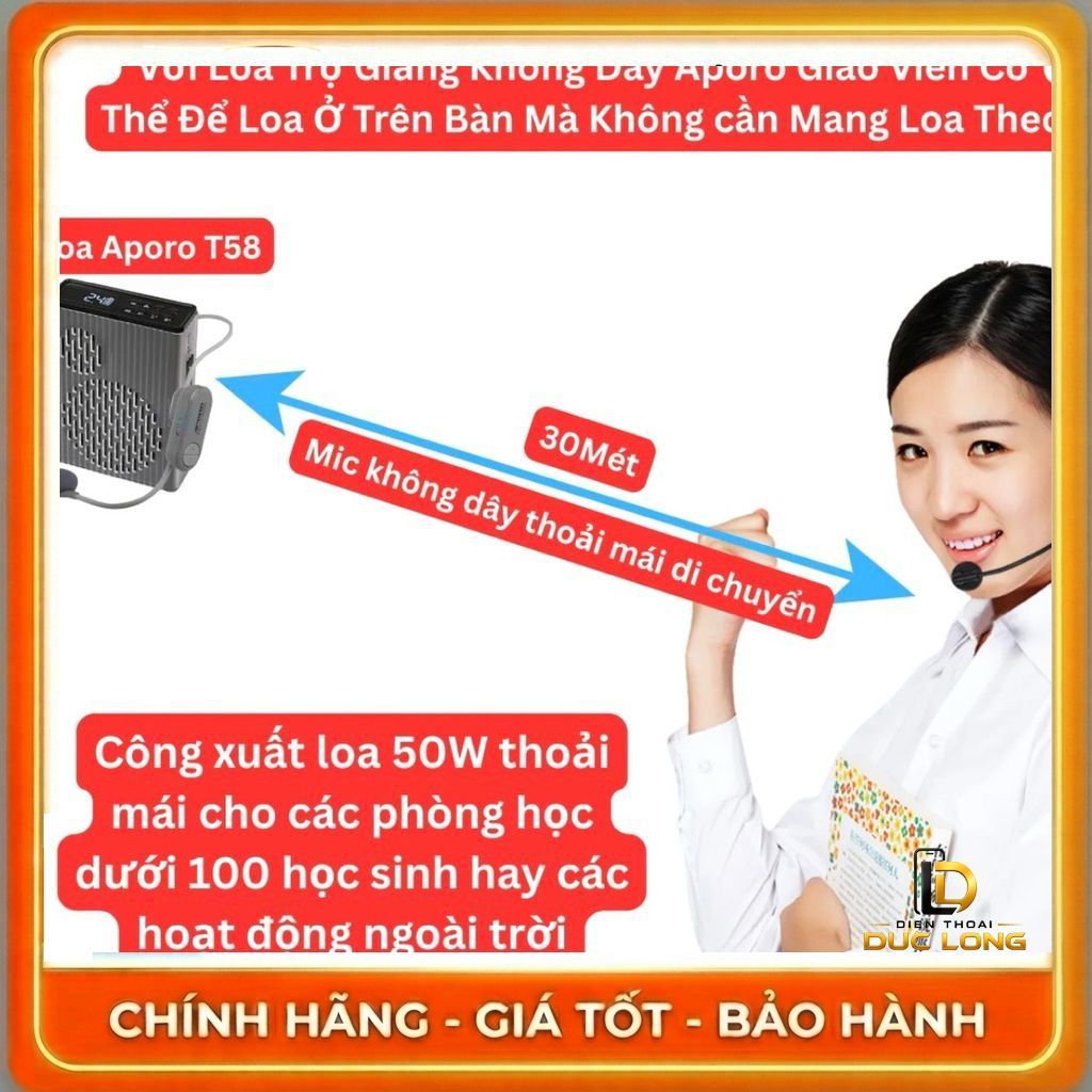 Loa Trợ Giảng Aporo - JVJ :T58 / T28 / T18 / T26 / H28 - Mic ko Dây Cài Đầu / Mic không Dây Cài Áo
