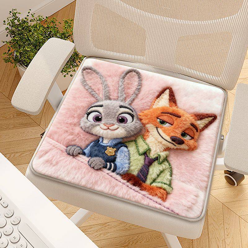 Zootopia Chair Cushion Cartoon Cashmere Cushion Office Student Chair Seat Cushion Four Seasons Dinin