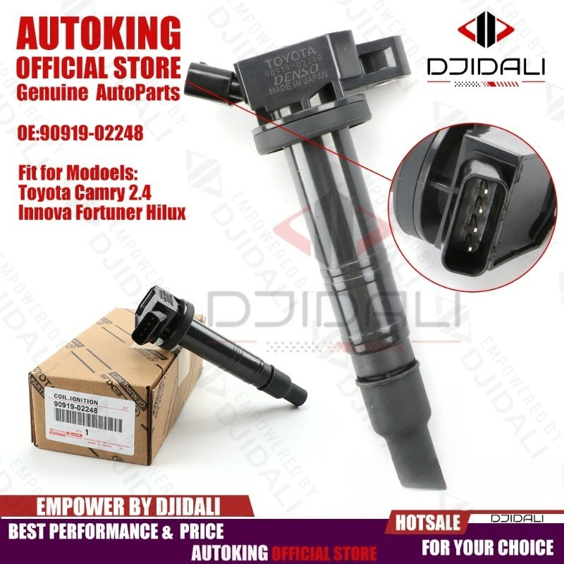 Cuộn dây đánh lửa 90919-02248 cho camry 2.4 2006-2012 innova fortuner hilux 2005-2015 vigo 2.7 vvti 