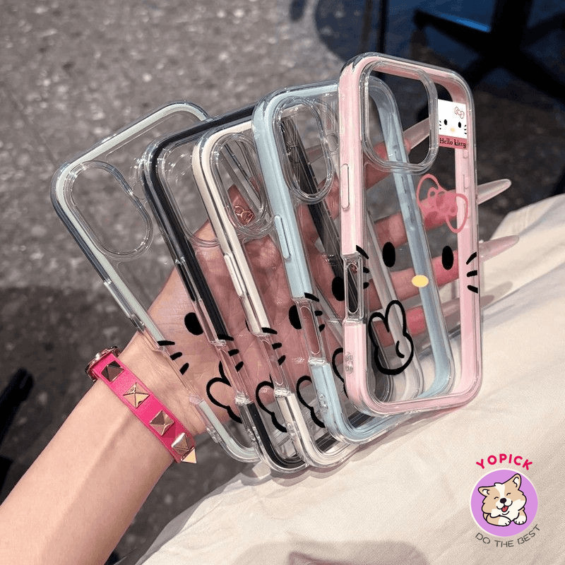 Bie's expressi onPhone case for Iphone 17 16 15 14 13 12 11 Plus three-in-one color border transpare