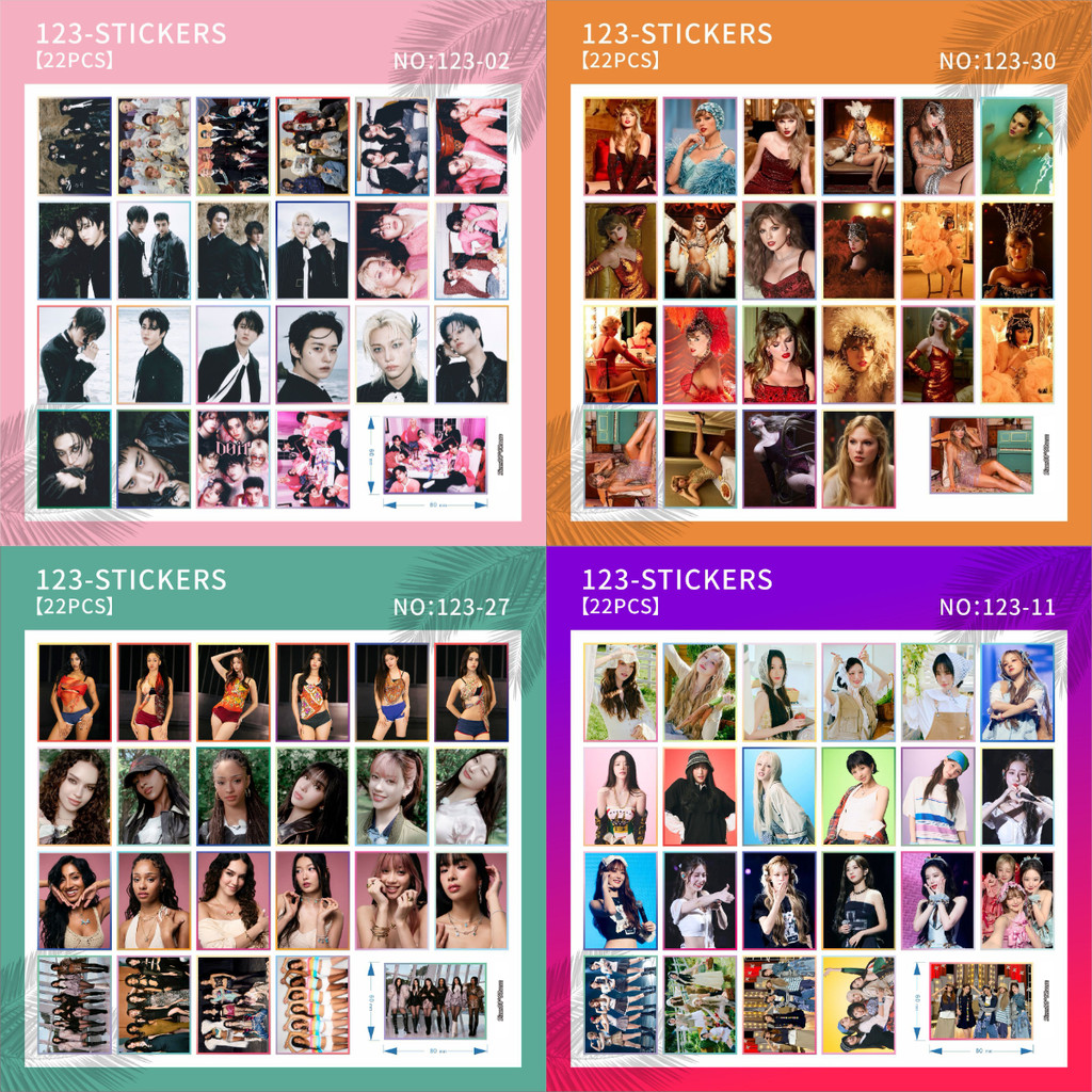 KATSEYE Taylor Swift STRAYKIDS TWICE IDLE SB19 ITZY G-DRAGON Vuông Sticker Tạp Chí Điện Thoại Hành L