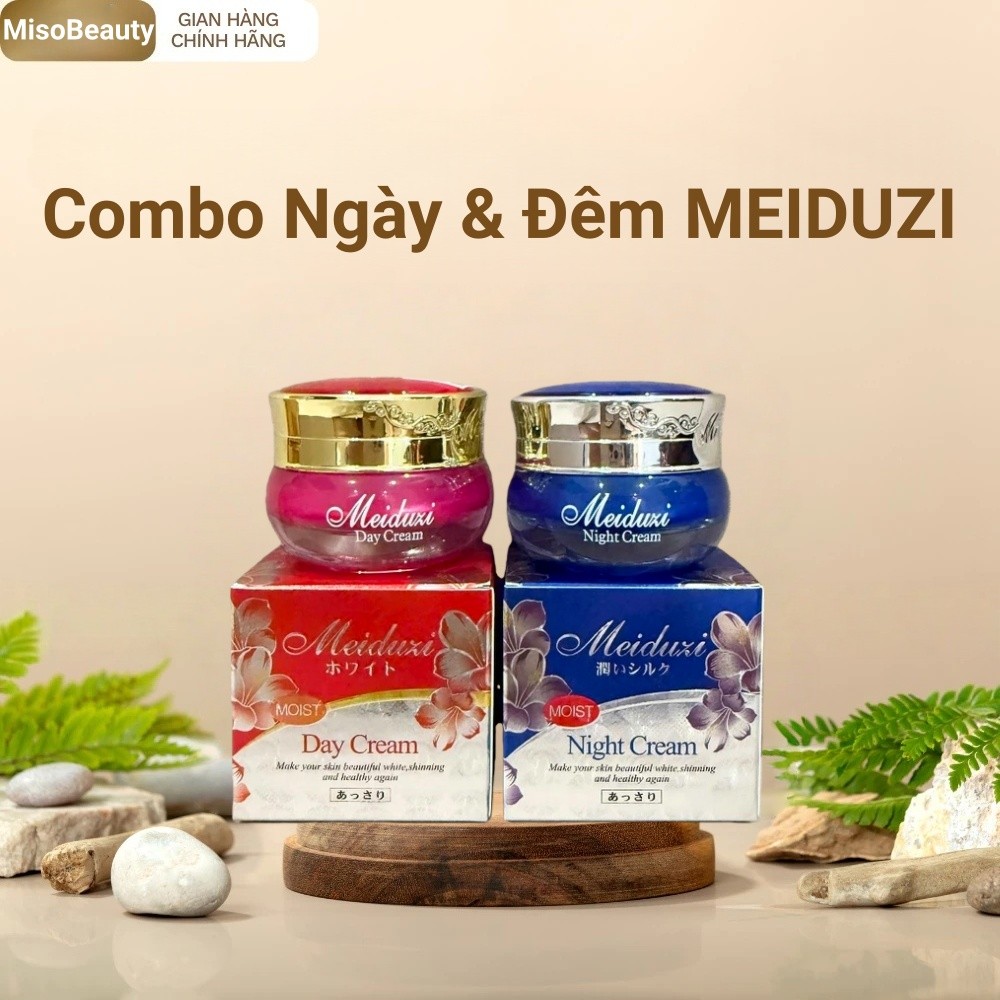Bộ kem MEIDUZI Nhật Bản ban ngày + Ban đêm chính hãng xoá nám tàn nhang đồi mồi dưỡng trắng da 20g