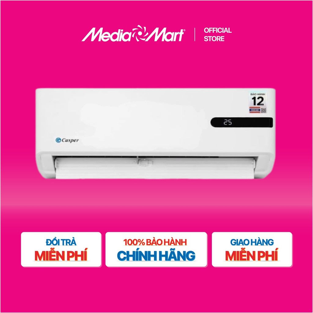[MEDIAMART] - Điều hòa Casper 1 Chiều Inverter 12000Btu/1.5Hp GC-12IB36 - FREESHIP,Bảo hànhchínhhãng