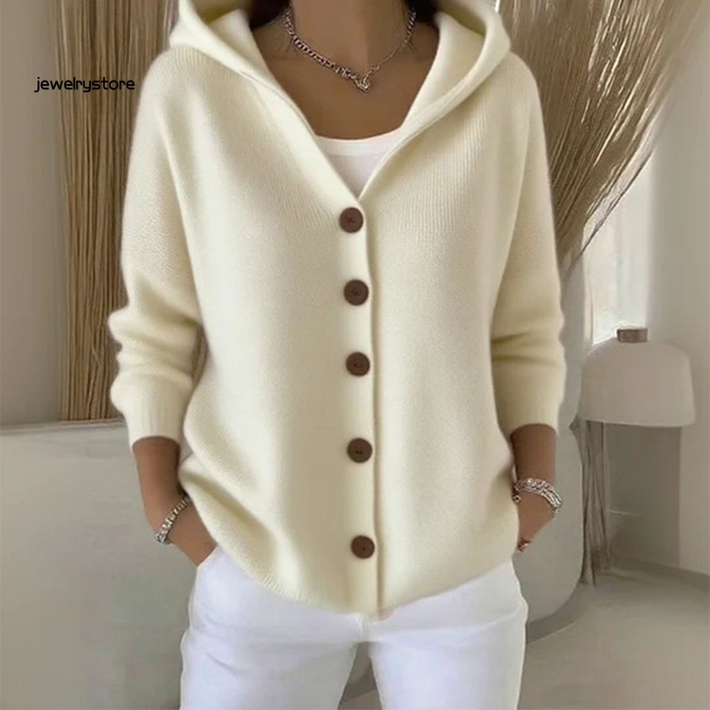 JET Áo khoác nữ thời trang Áo khoác Cotton pha trộn Áo len Cardigan có mũ trùm đầu quá khổ dành cho 