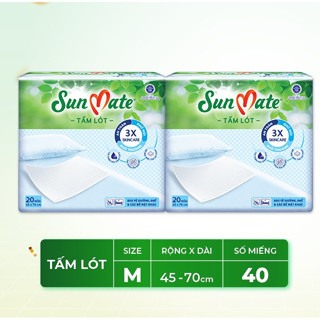 [HỎA TỐC] Combo 2 Tấm đệm lót SunMate M20 -20 miếng (45 x 70cm)
