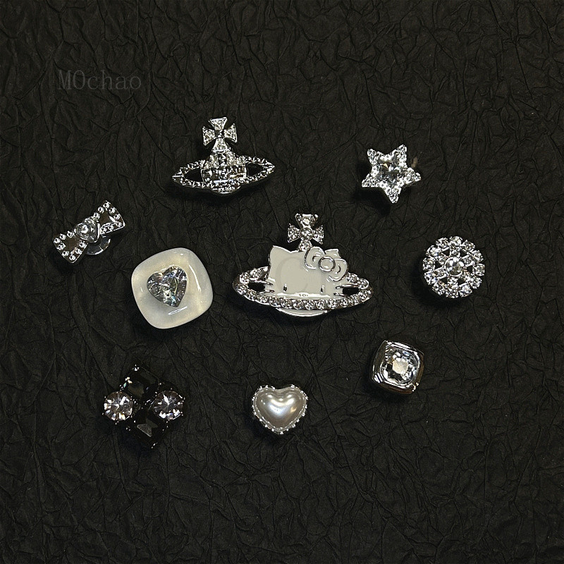 Bộ Sticker Cham 3D Bling Cao Cấp Có Nút Cài Gắn Dép｜Hello Kitty s Đáng Yêu Cho Dép｜gift、sẵn、túi