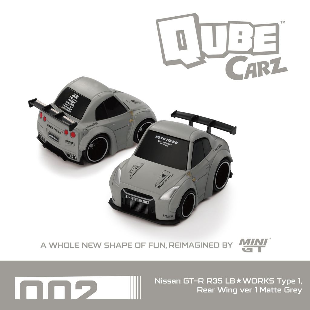 [HÀNG CÓ SẴN] Mô hình xe Mini GT 1:64 Nissan GT-R R35 LB WORKS Type 1, Rear Wing ver 1 Matte Grey QZ
