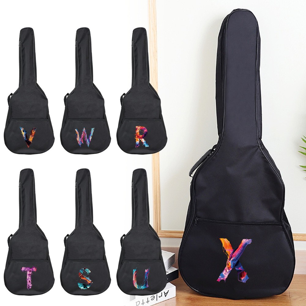 Tas gitar Acoustic Guitar Case 31-41 Inch Túi Đàn Guitar Sơn Chữ In Series Đàn Guitar Điện Balck Chố