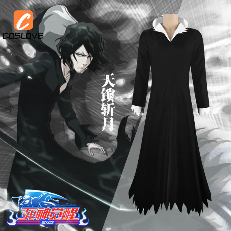 Anime Bleach Tensa Zangetsu Cosplay Full Set - Áo Đen và quần cho cosplay của nhân vật tay dài