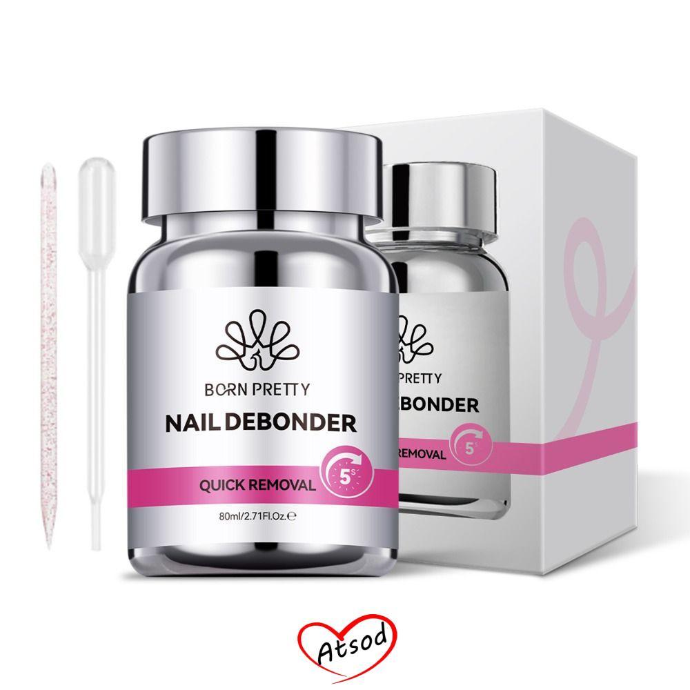 ATSOD 80ml Bấm móng tay Debonder, 5S Loại bỏ nhanh Không gây hại Keo loại bỏ móng tay, Ngâm- Kiểu Mẹ