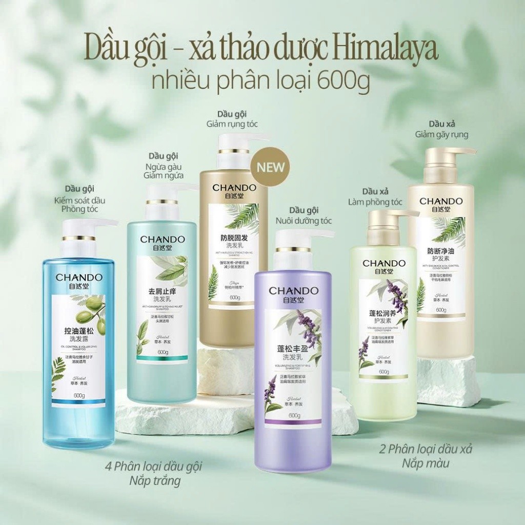 [LIVE] Dầu gội/xả nhiều phân loại Chando Himalaya 600g -  Chính Hãng