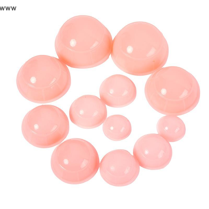OOO 12pcs Silicone massage chum giác bộ Trung Quốc trị liệu cơ thể Massager chống cellulite chân khô