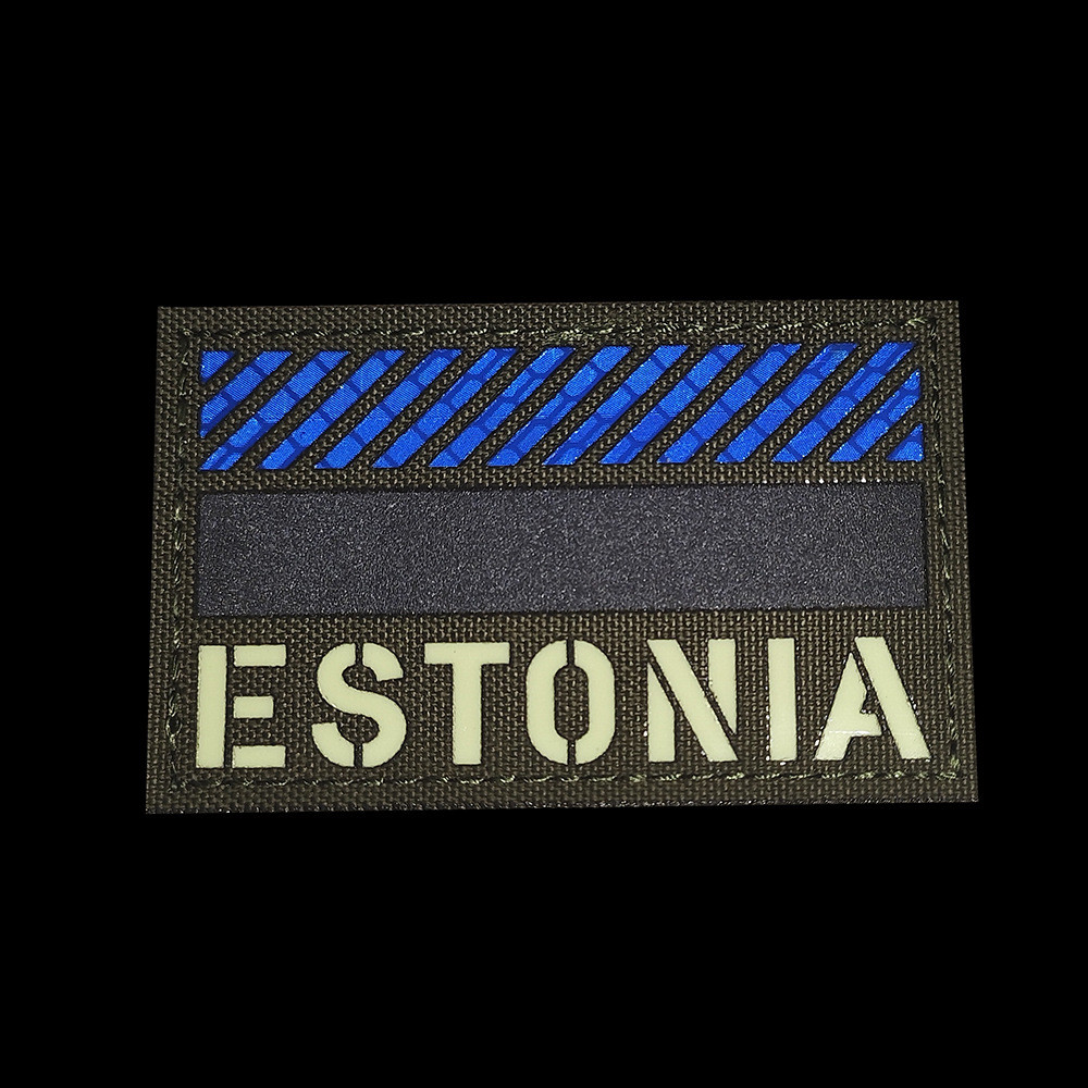 Thêu tốt nhất Cờ ngoài trời Cắt Laser Dạ quang Estonia Velcro Armband