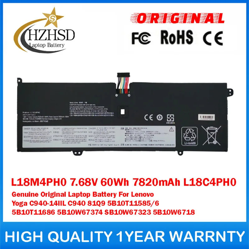 L18M4PH0 7.68V 60Wh 7820mAh L18C4PH0 Pin Laptop Chính Hãng Cho Lenovo YogaC940-14IIL C940 81Q9 5B10T