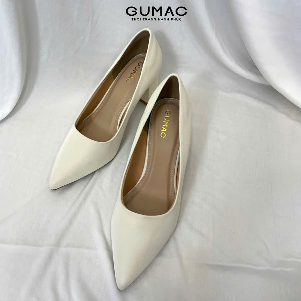 Giày cao gót nữ GUMAC cơ bản cao 6cm chất liệu da mềm GF12070