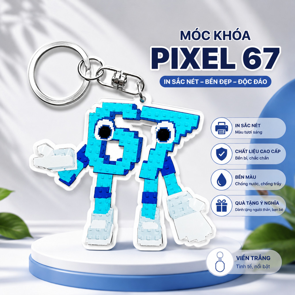 Ganci 67 six seven Steal A Brainrot keychain key chain 67 Brainrot