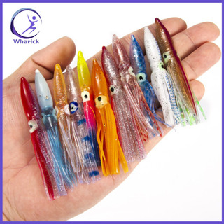 [Wharick] Wharick Set 10 mồi mực giả  bionic 8cm mềm câu cá ngoài trời