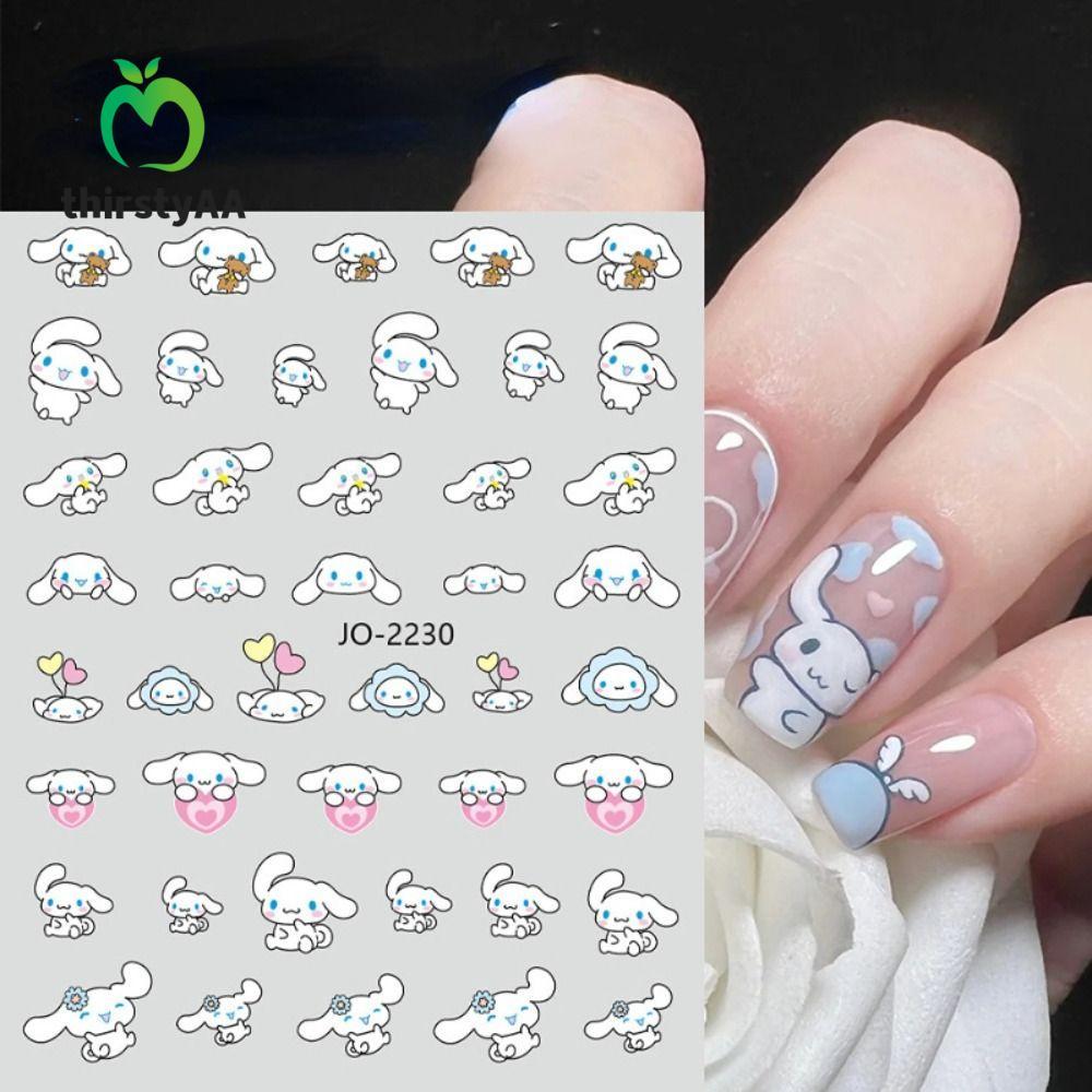 THIRSTYAA Nail Art Sticker Thiết kế dễ thương Decal tự dính My Melody Nail Trang trí