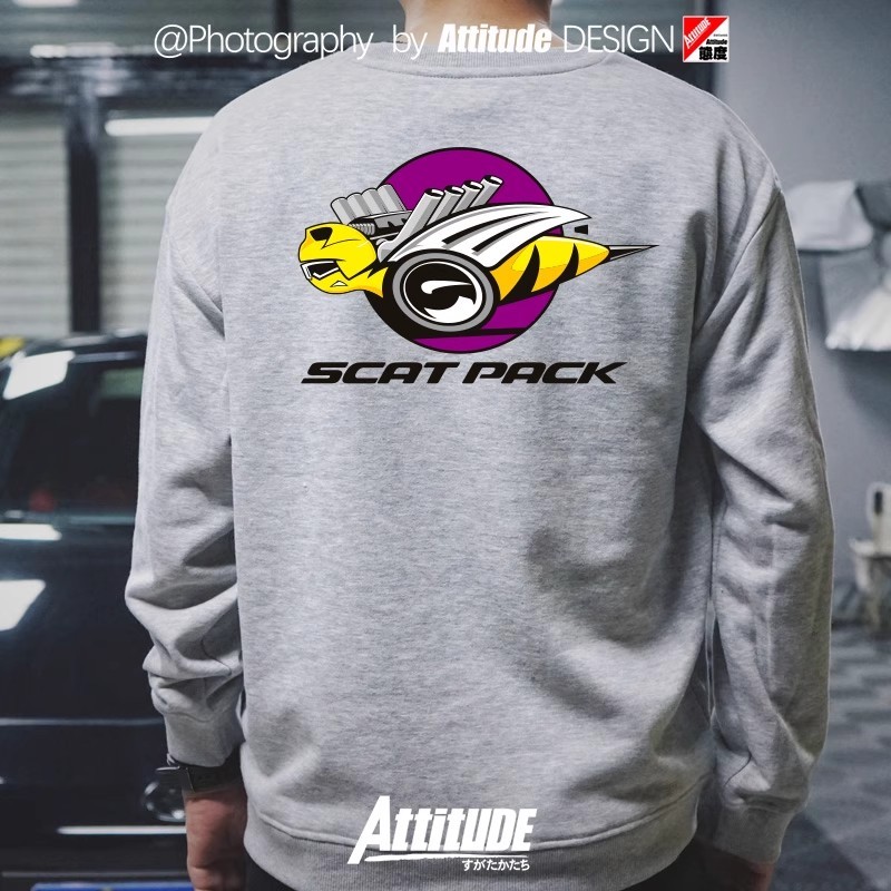 Áo Thun Cổ Tròn Mỹ Retro Dodge Challenger Hellcat Demon