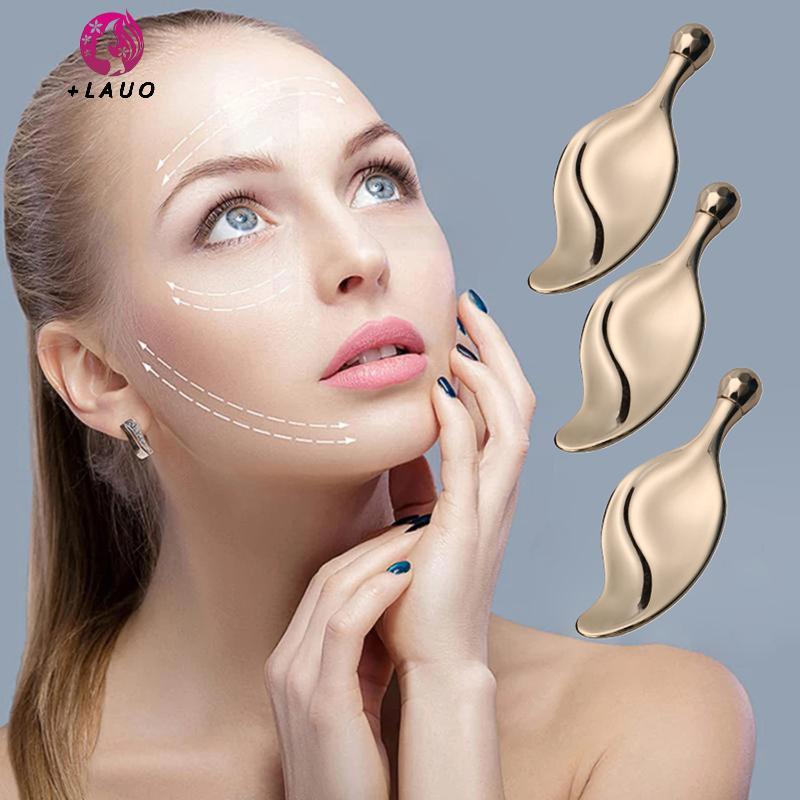 Springevenstar Kim Loại Gua Sha Ban Máy Mát Xa Mặt Bóng Con Lăn Hợp Kim Kẽm Cạp Nâng Cơ Mặt Massage 