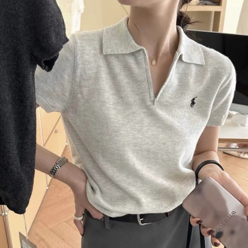 Áo Polo Nữ Style Retro Short Sleeve, Thời Trang Hàng Ngày