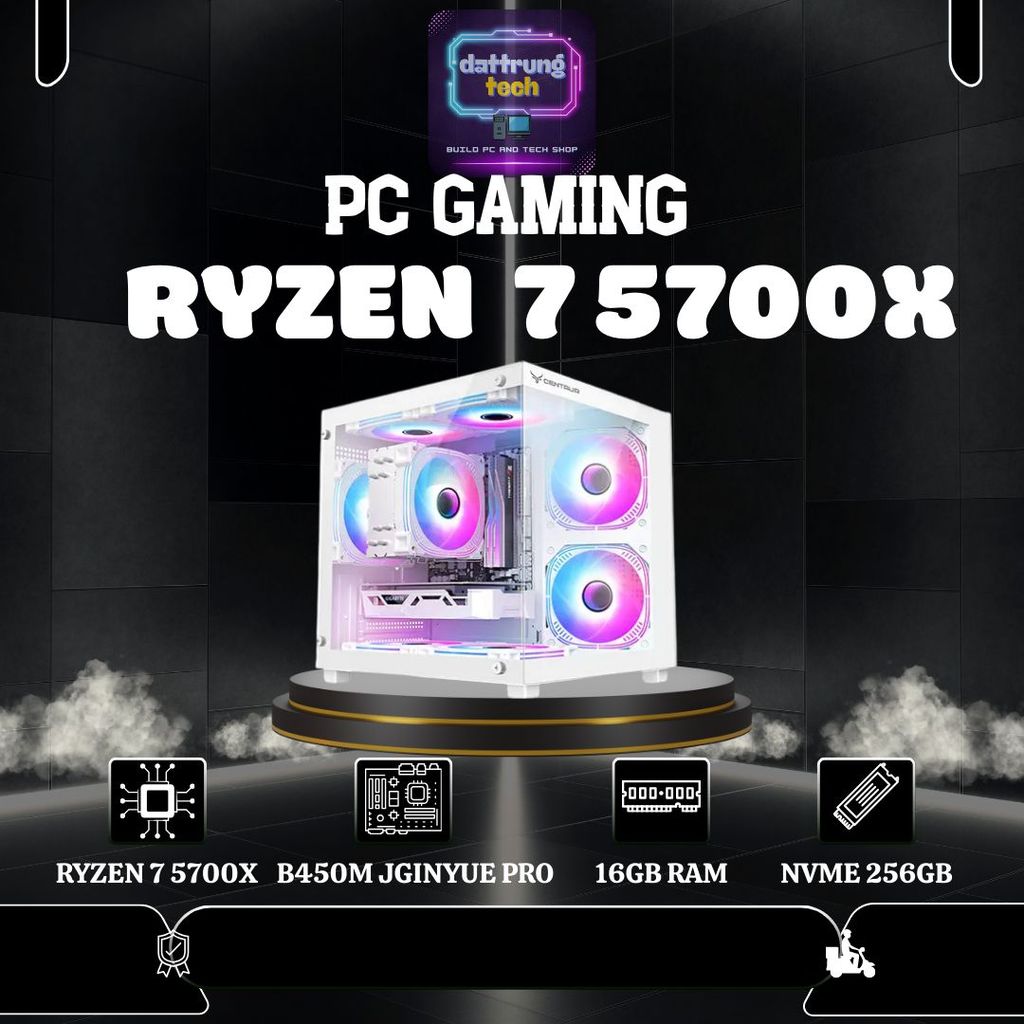 "PC Gaming đa năng: Học tập, làm việc, chơi game với Ryzen 7 5700X, RAM 16GB, NVME 256G"