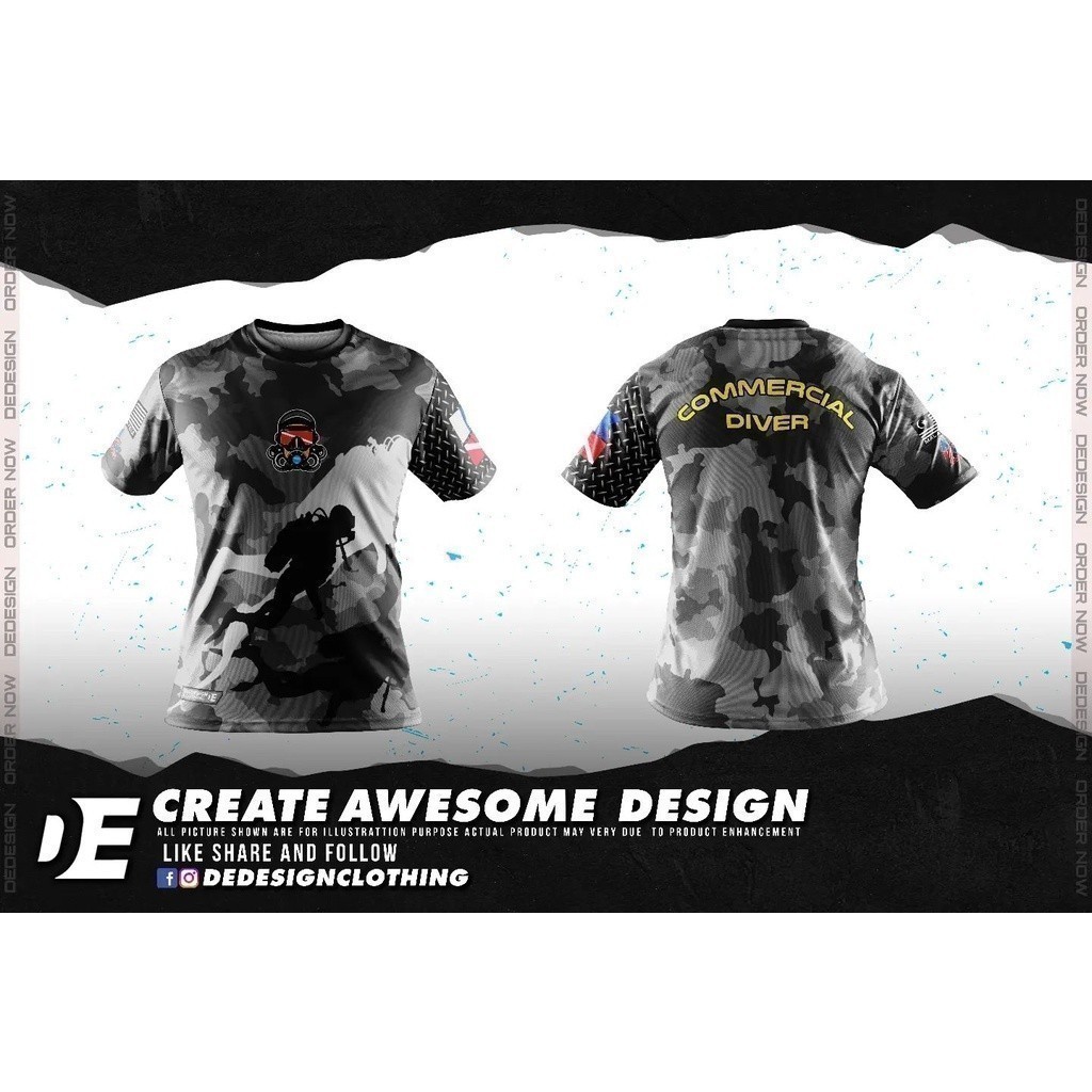 Áo thun thời trang 2025 THƯƠNG MẠI DIVER Thăng hoa / THƯƠNG MẠI DIVER Microfiber Jersi / Áo sơ mi DI