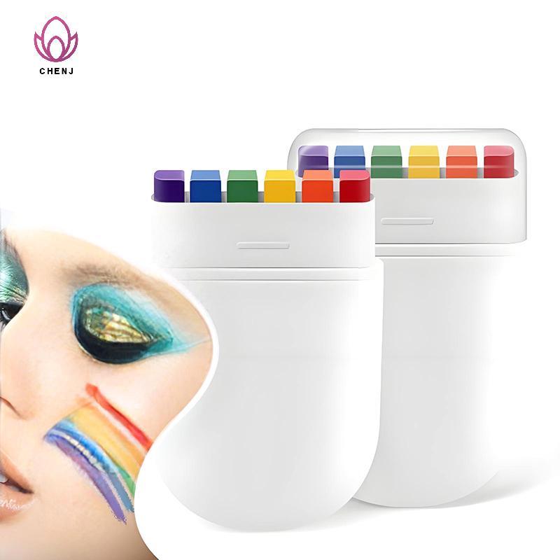 [CENJ] 6 Màu Sắc Rainbow Face Body Painting Stick Painting Cream Lâu Dài Thân Thiện Với Da Hình Xăm 