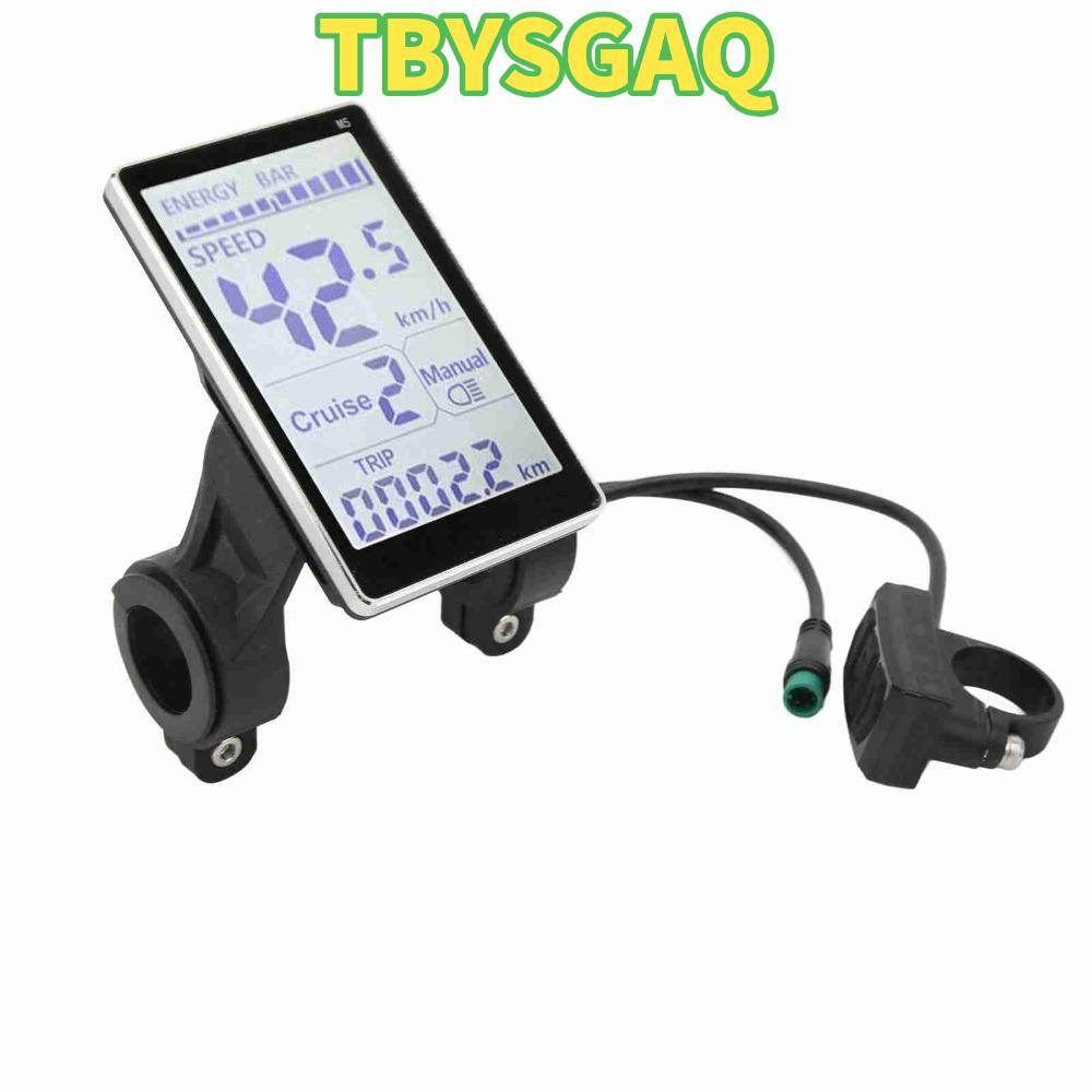 Máy đo LCD xe đạp điện TBYSGAQ, Màn hình LCD xe đạp điện 5 chân 24V 36V 48V 60V, Màn hình LCD ABS bề