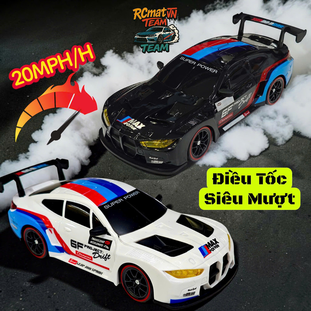 [New 2026] Xe Điều Khiển Mini Drift BMW M4 GT3 1:24 +20MPH Có Điều Tốc, Đèn Gầm