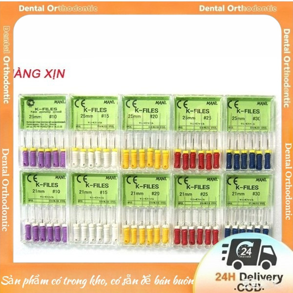 Trâm cài nội nha, H-file + K-file + R-file Trâm cài nha khoa