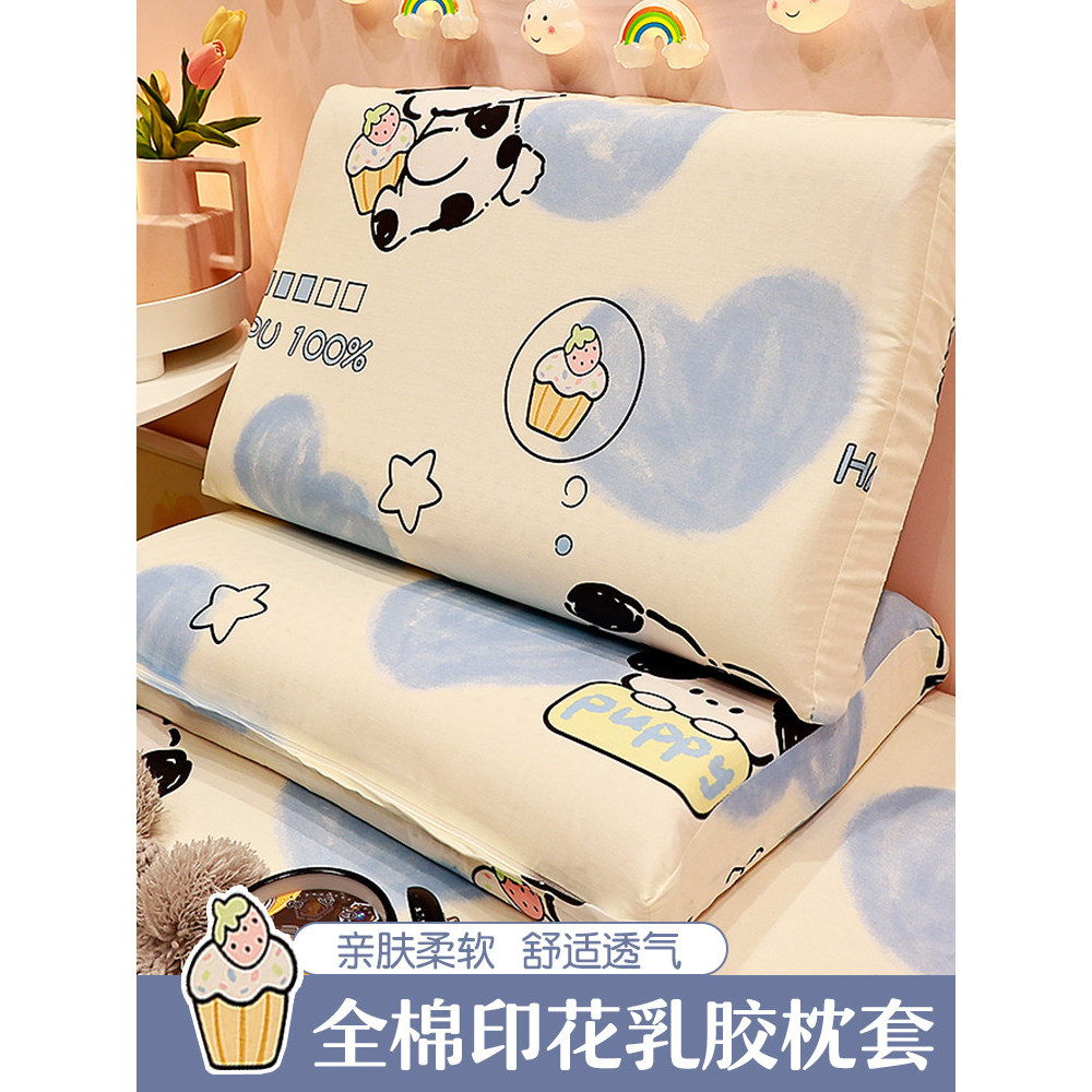 Vỏ Gối Cao Su Cotton Nguyên Chất Một Bộ Cotton Trẻ Em Toàn Bộ Đầu 30x50 Vỏ Gối Lõi Lót Đơn 40x60
