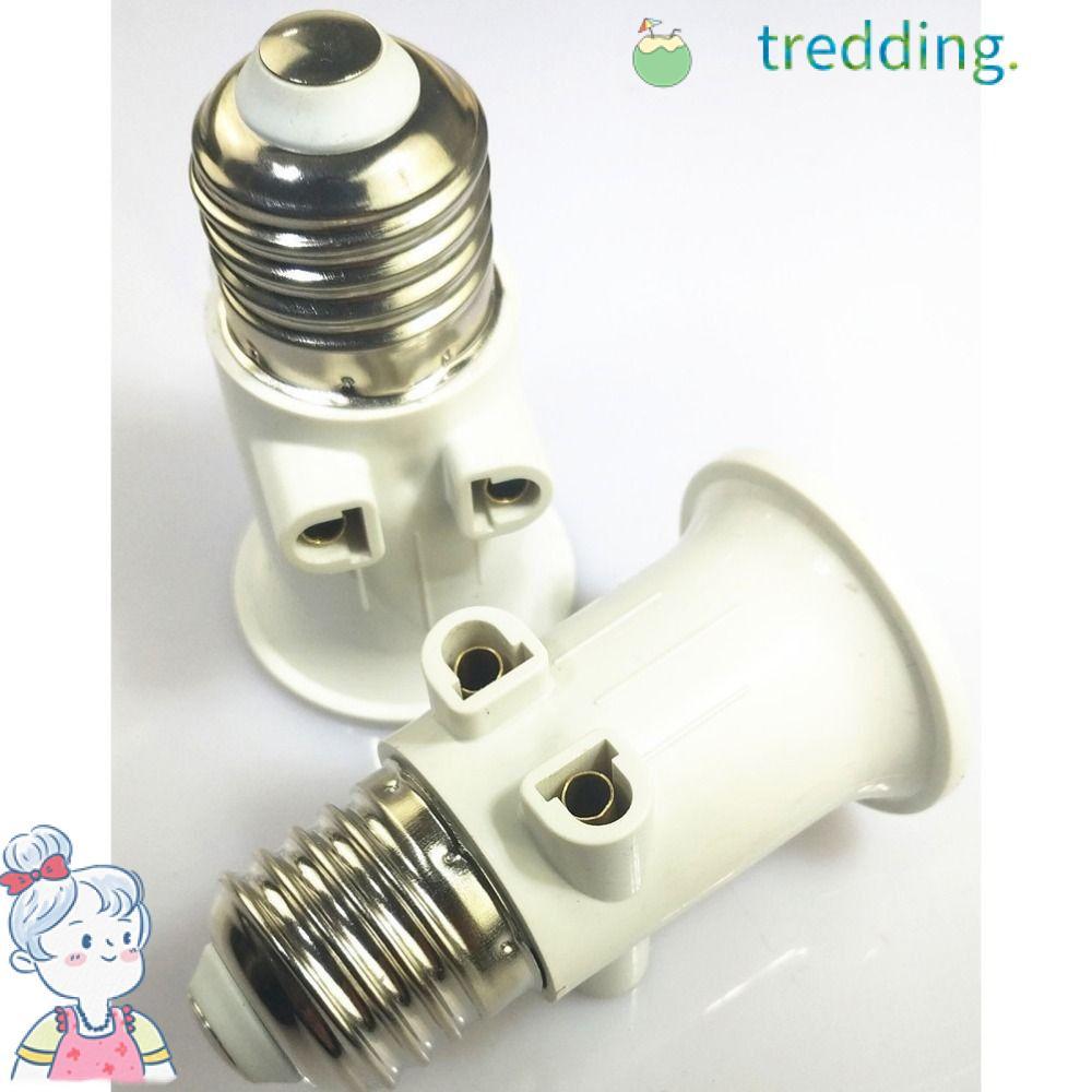 TREDDING491 E27 Bộ chuyển đổi bóng đèn LED EU, ABS E27 ổ cắm đèn, đầu nối phích cắm EU màu trắng, ph