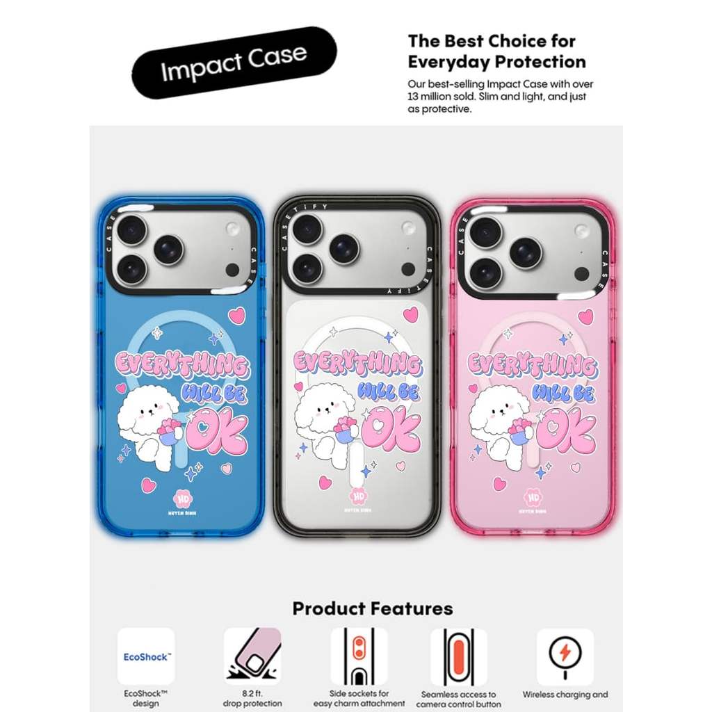 CASECASE X Everything Will Be Ok Case Black / Sky Blue / Pink Fizz Candy Collection Color Clear Hard