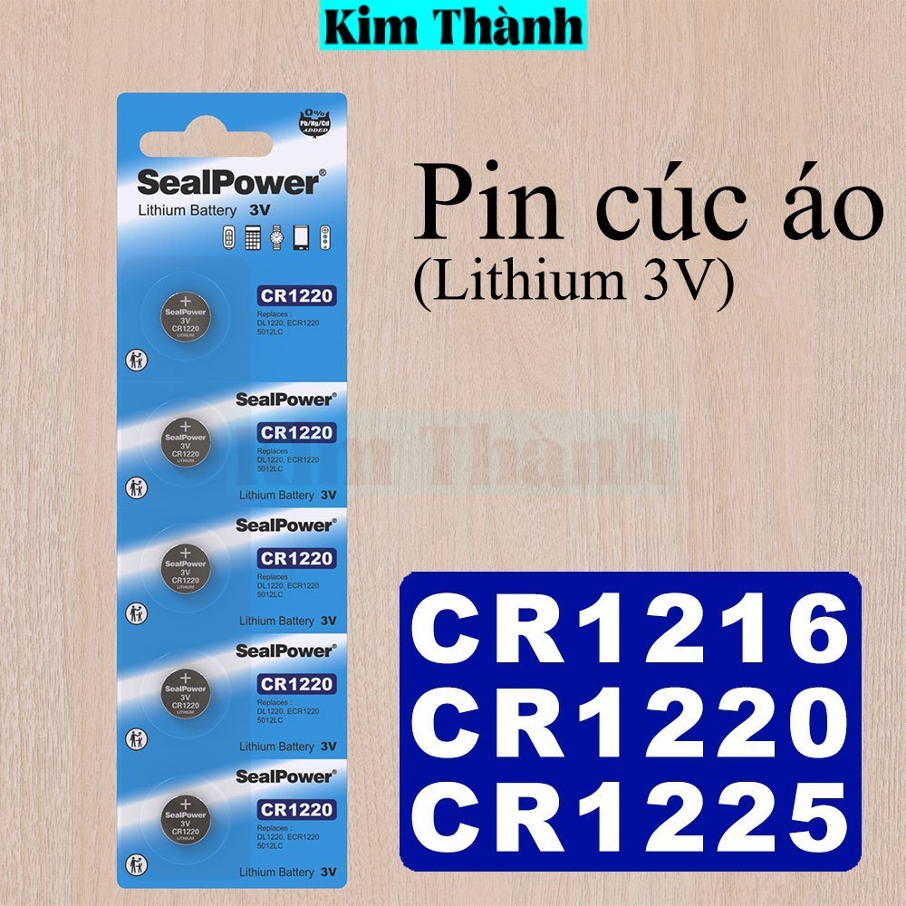 Pin cúc áo SealPower CR1216,CR1220,CR1225,pin Lithium 3V