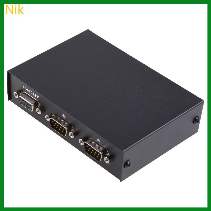 Nik PC Máy In DB9 Pin Serial RS232 Hộp Công Tắc Kim Loại Nhà Ở Cho Vỏ Hướng Dẫn Sử Dụng RS232 Switch