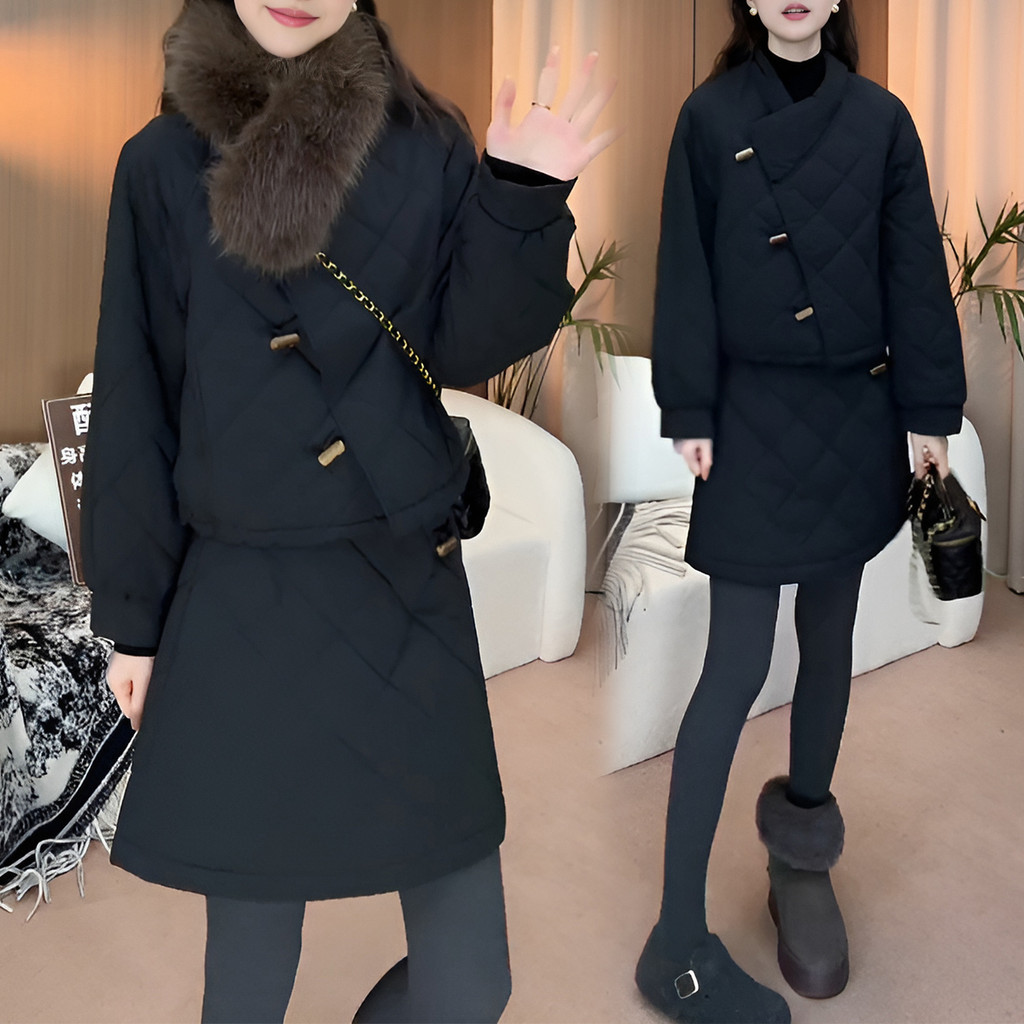 Cửa hàng Zhuzhu: Áo khoác thu đông nhẹ và váy eo cao