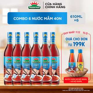  Combo 6 Nước mắm cá cơm Thuận Phát 40 độ đạm 610ml - Từ nước cốt nhĩ cá cơm Phú Quốc 