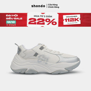  Giày Sneaker Nam Nữ Cao Cấp SHONDO Chunky  Êm Ái Thời Trang Cá Tính Màu Metallic CHN0020 