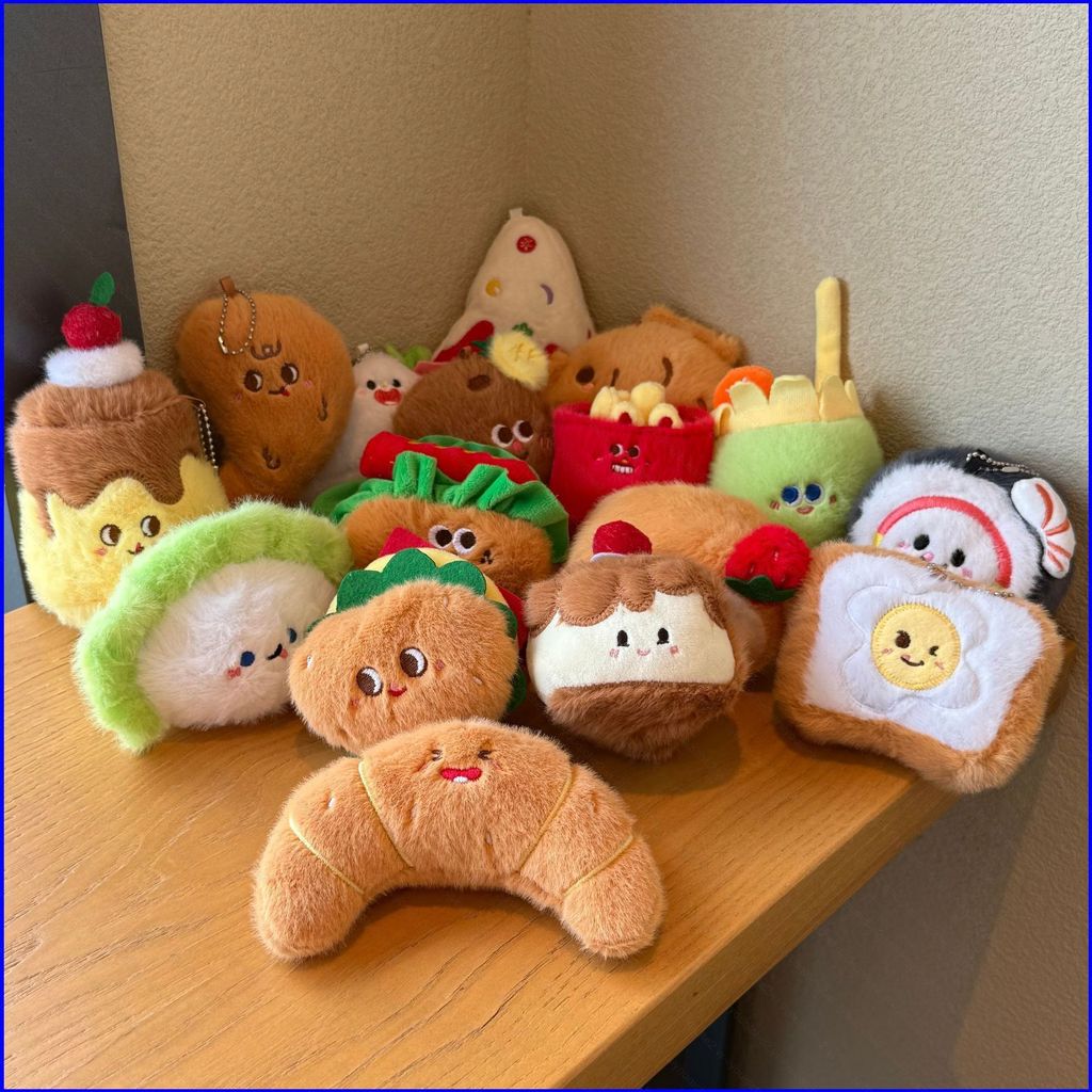 SV Đồ ăn ngộ nghĩnh sang trọng mặt dây chuyền Hamburger Khoai tây chiên bánh quy bánh mì Hoạt hình t