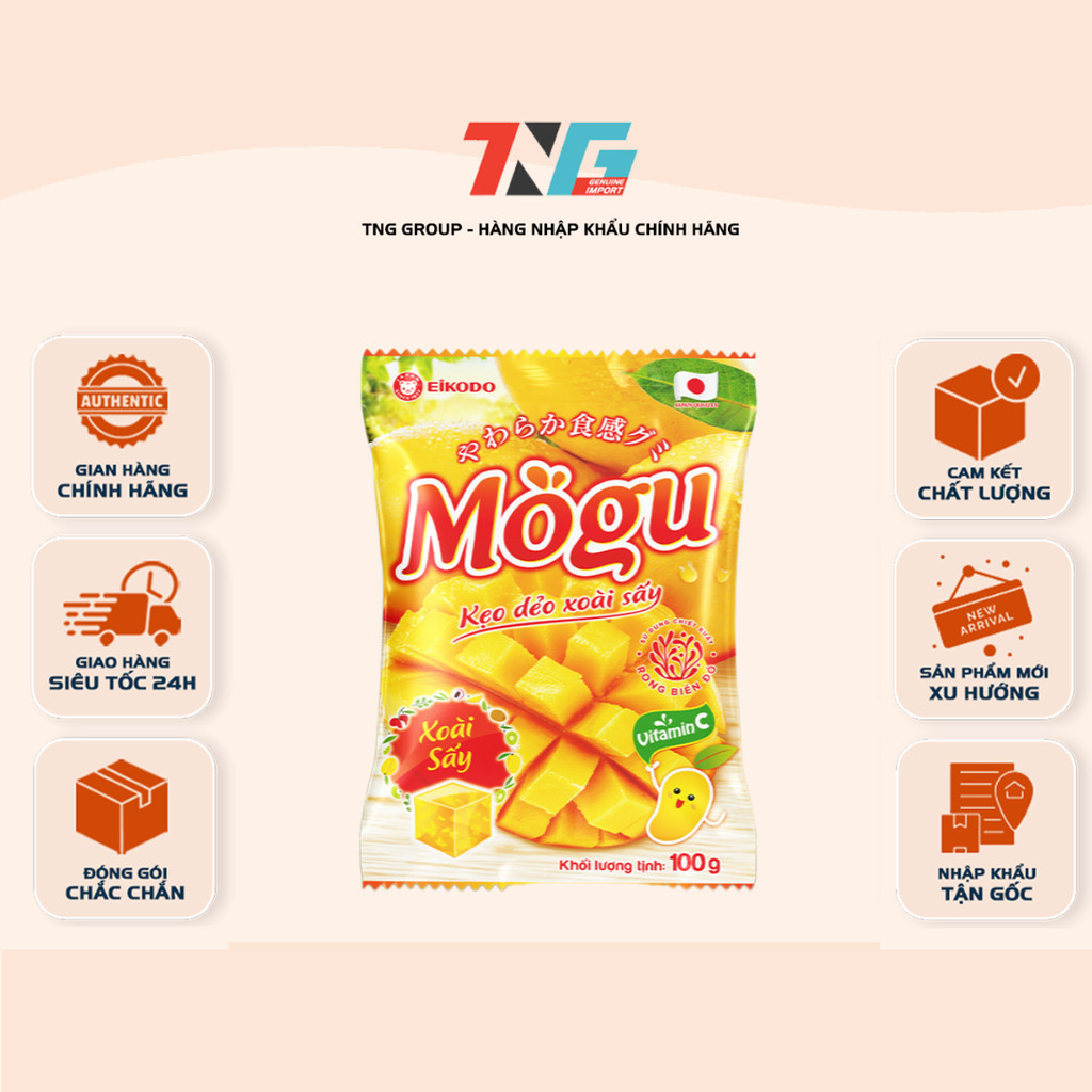 Kẹo Dẻo Mogu Xoài Sấy 100g – Hương Vị Xoài Sấy Tự Nhiên, Dẻo Mềm – Eikodo Việt Nam
